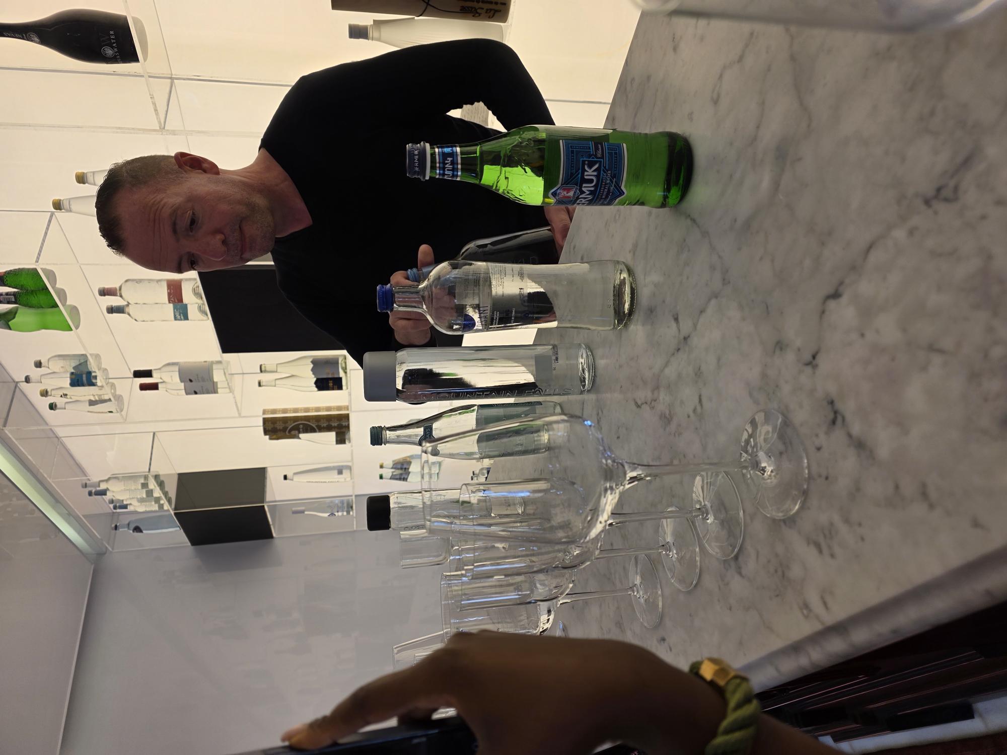 Water tasting experience at a Cape Town bar