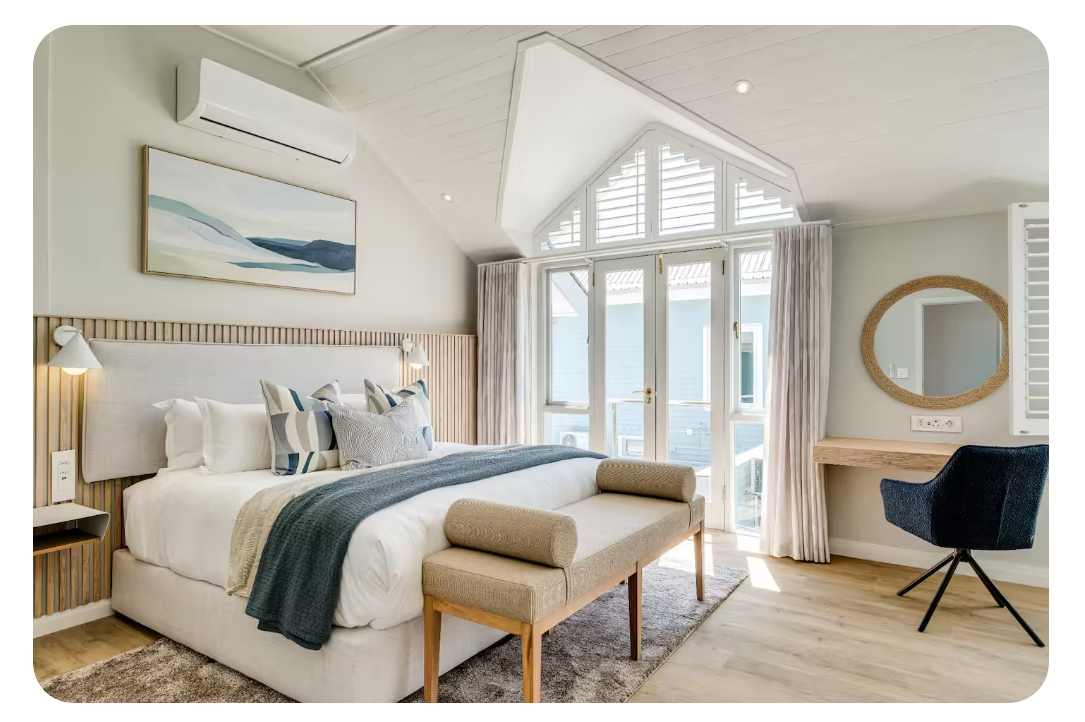 Bedroom — inside the Cape Town villa at The Unbound Collective