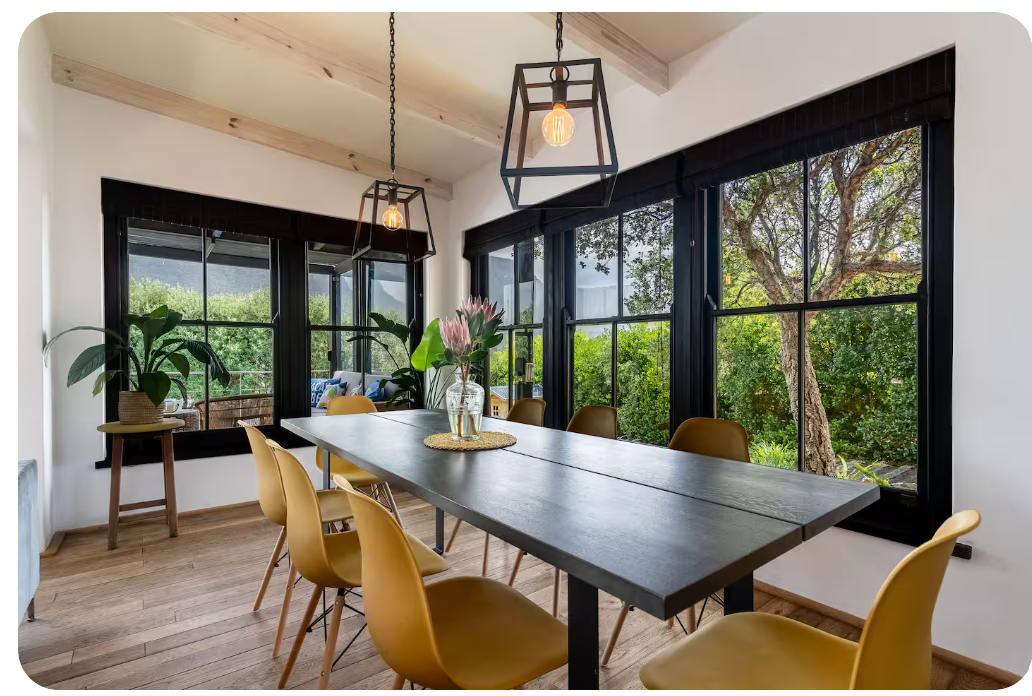 Dining Area — inside the Cape Town villa at The Unbound Collective